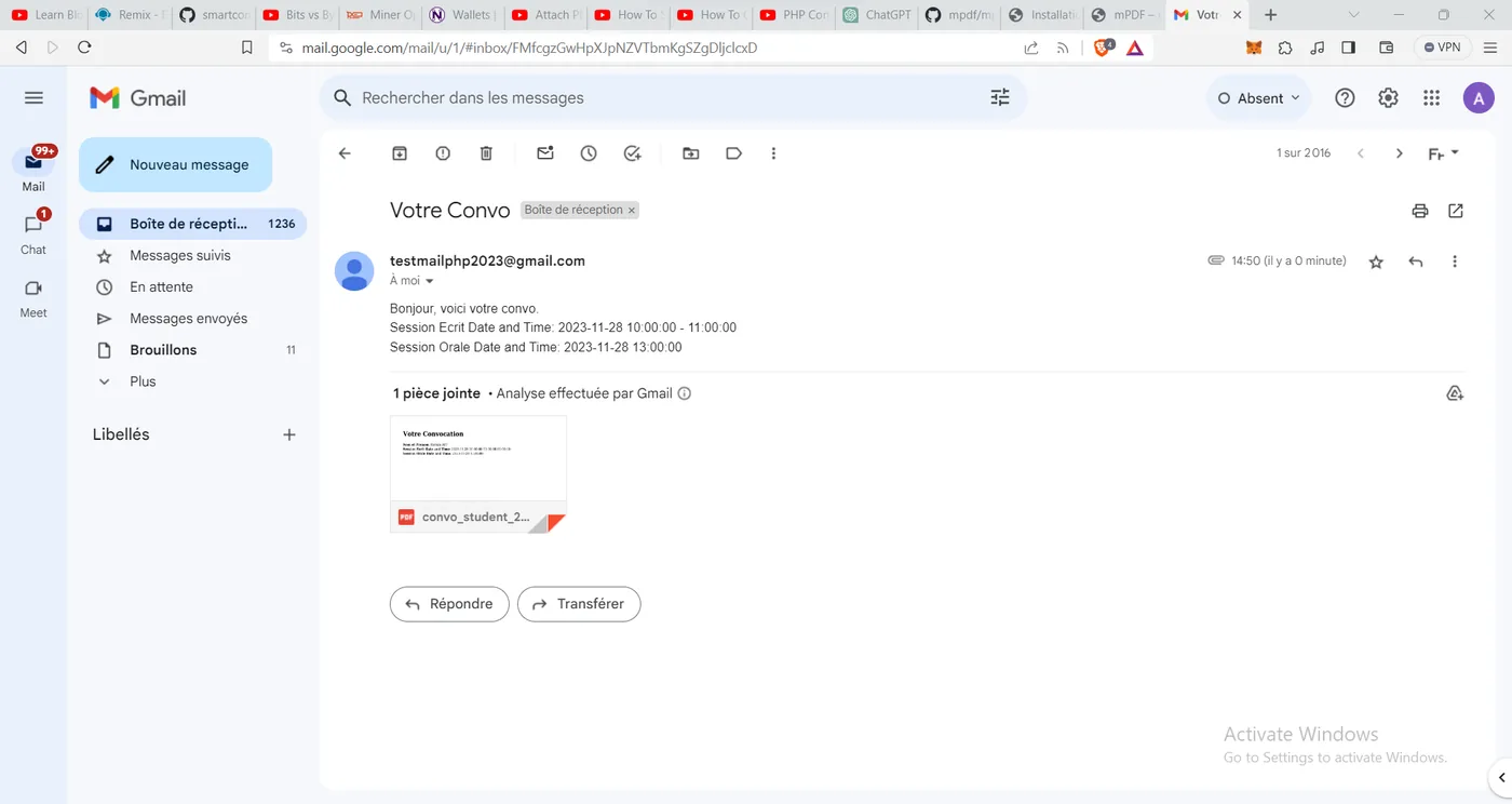 Email Convocation