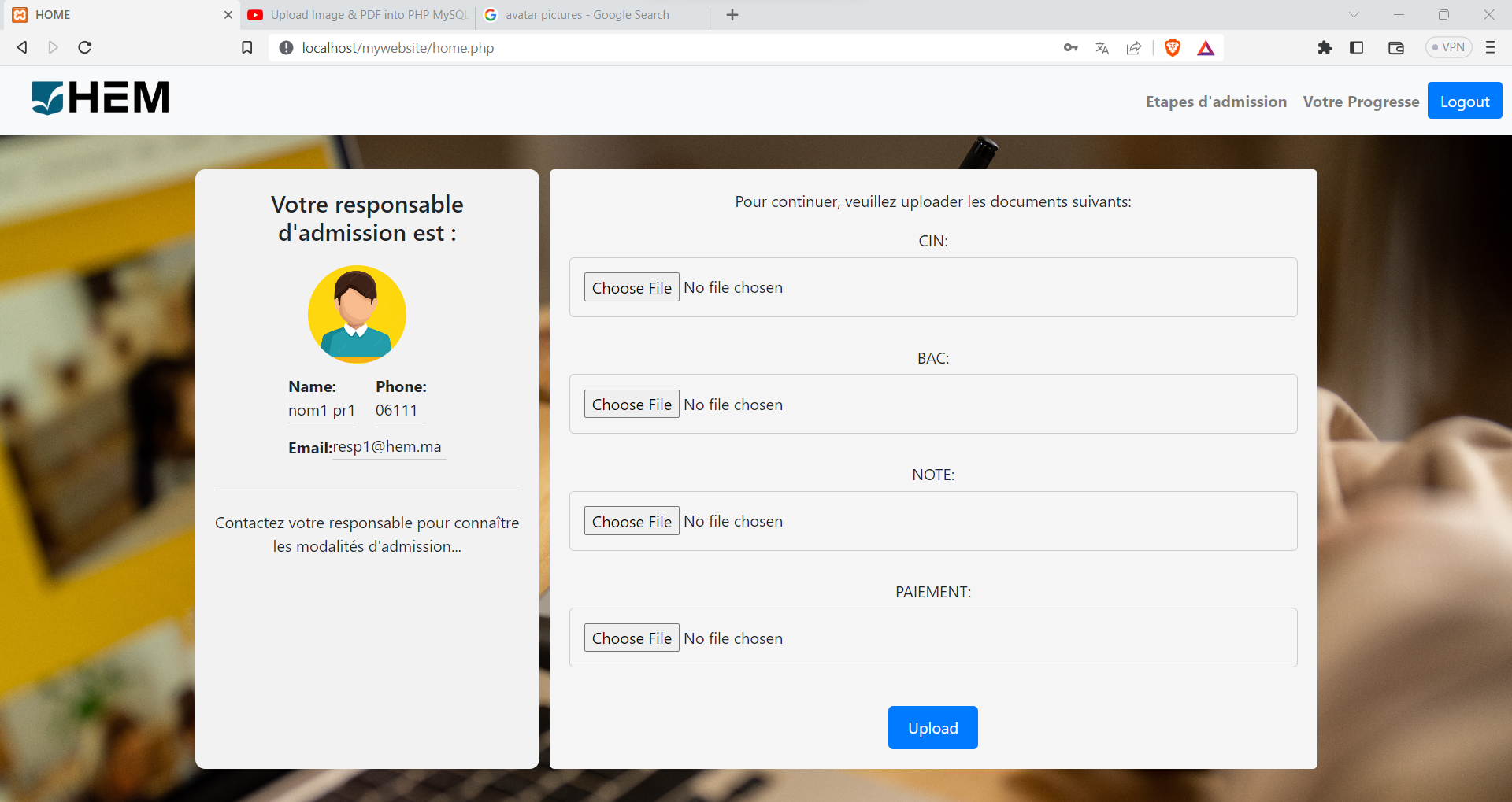 Document Upload Page