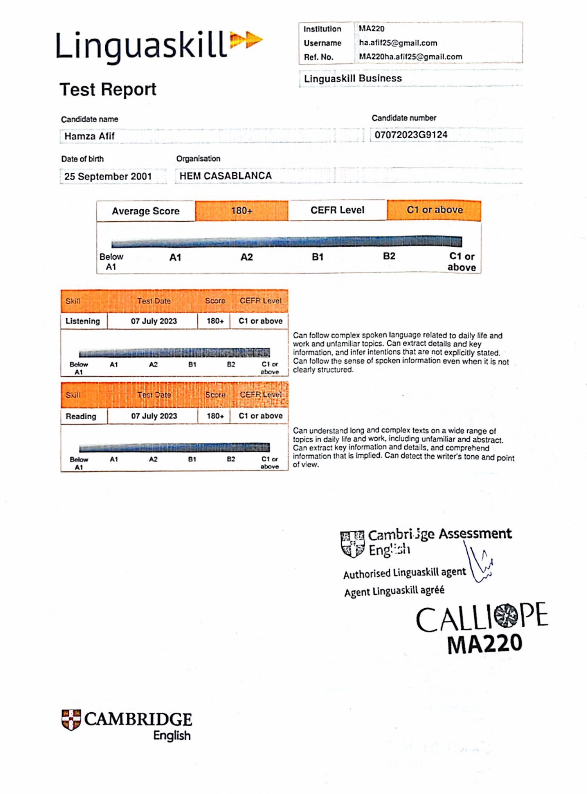 Linguaskill Business C1